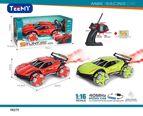 CARRO A CONTROL REMOTO CON SPRAY  , PRECIO PUBLICADO ES AL POR MAYOR Y DEBEN SER 3 UNIDADES DEL MISMO  (YK079)