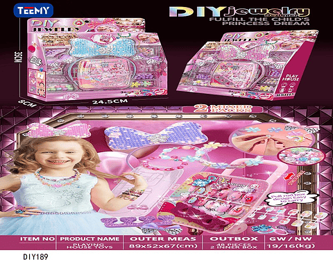 JUEGO DE MANUALIDADES PARA HACER PULSERAS, PRECIO PUBLICADO ES AL POR MAYOR Y DEBEN SER 3 UNIDADES DEL MISMO  (DIY189)