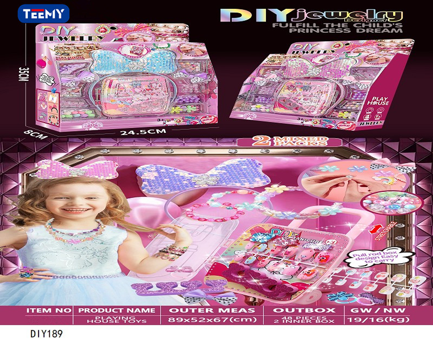 JUEGO DE MANUALIDADES PARA HACER PULSERAS, PRECIO PUBLICADO ES AL POR MAYOR Y DEBEN SER 3 UNIDADES DEL MISMO  (DIY189) 1