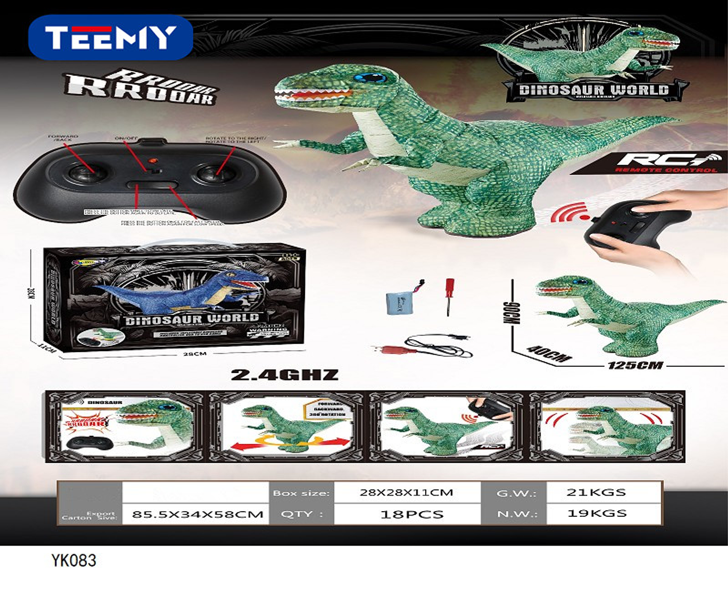 DINOSAURIO INFLABLE A CONTROL REMOTO CON SONIDO, PRECIO PUBLICADO ES AL POR MAYOR Y DEBEN SER 3 UNIDADES DEL MISMO  (YK083) 1