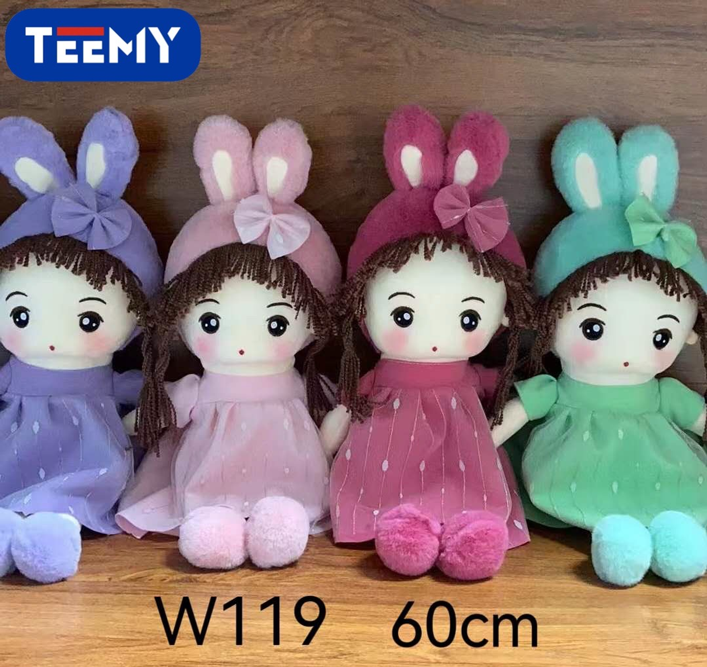 PELUCHE MUÑECA PEPONA 60 CM , PRECIO PUBLICADO ES AL POR MAYOR Y DEBEN SER 3 UNIDADES DEL MISMO  (W119) 1