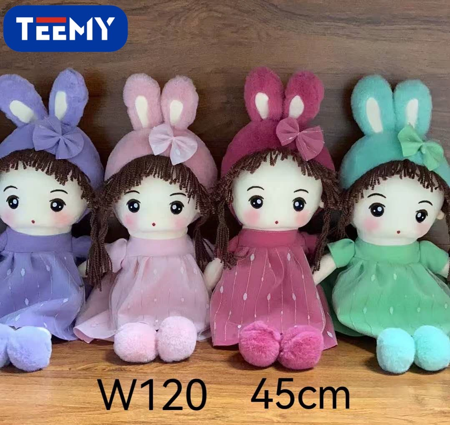 PELUCHE MUÑECA PEPONA 45 CM , PRECIO PUBLICADO ES AL POR MAYOR Y DEBEN SER 3 UNIDADES DEL MISMO  (W120) 1