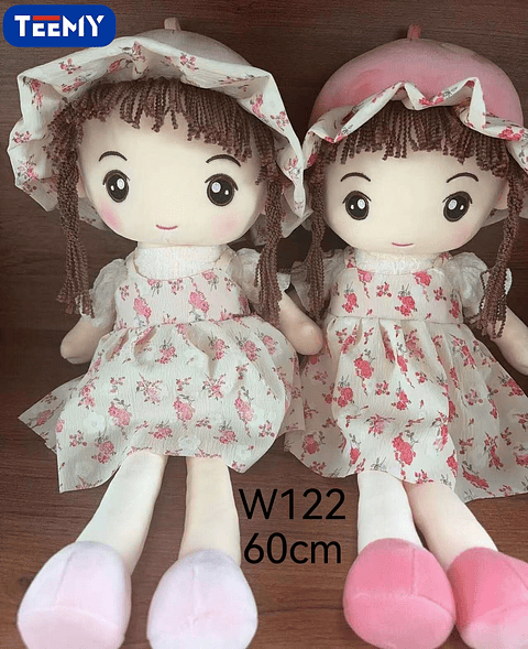 PELUCHE MUÑECA PEPONA 60 CM , PRECIO PUBLICADO ES AL POR MAYOR Y DEBEN SER 3 UNIDADES DEL MISMO  (W122)