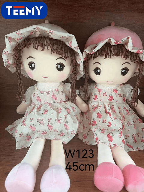 PELUCHE MUÑECA PEPONA 45 CM , PRECIO PUBLICADO ES AL POR MAYOR Y DEBEN SER 3 UNIDADES DEL MISMO  (W123)