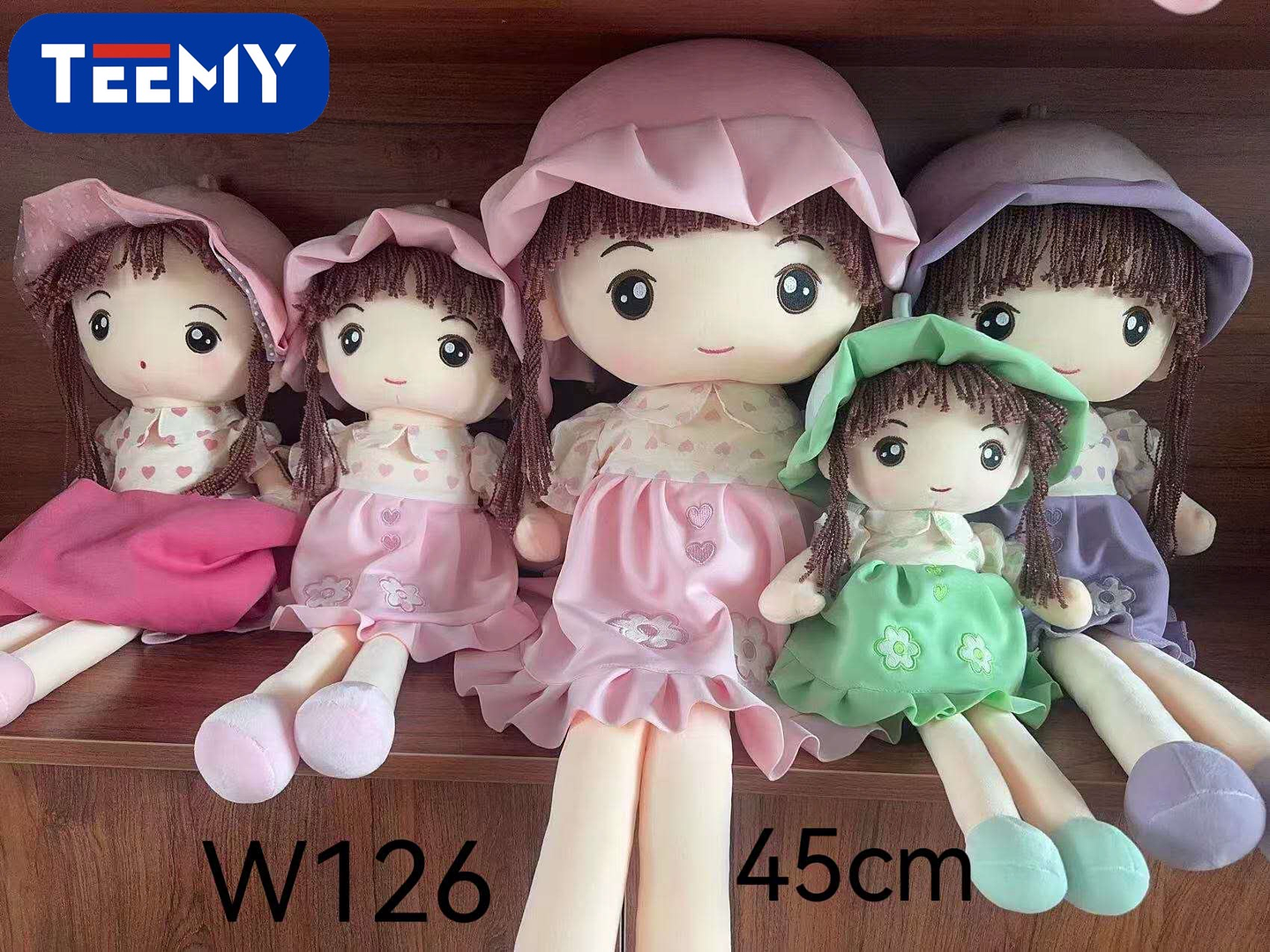 PELUCHE MUÑECA PEPONA 45 CM , PRECIO PUBLICADO ES AL POR MAYOR Y DEBEN SER 3 UNIDADES DEL MISMO  (W126) 1