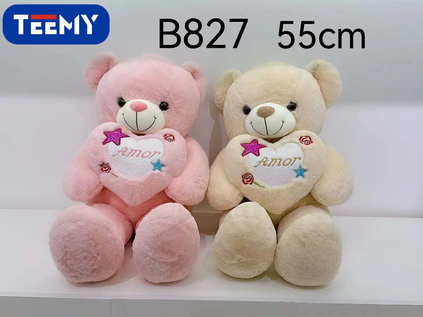 PELUCHE OSO AMOR 55 CM CORAZON CON LUZ ,3 DEL MISMO POR MAYOR  (B827) 1
