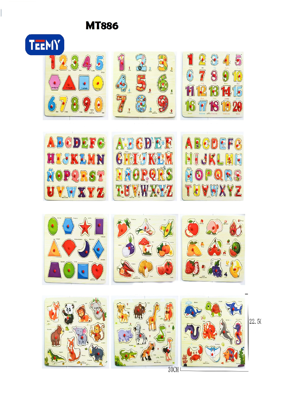 JUGUETE SENSORIAL LETRAS NUMEROS FRUTAS Y ANIMALES,  PRECIO PUBLICADO ES AL POR MAYOR Y DEBEN SER 3 UNIDADES DEL MISMO  (MT886) 1