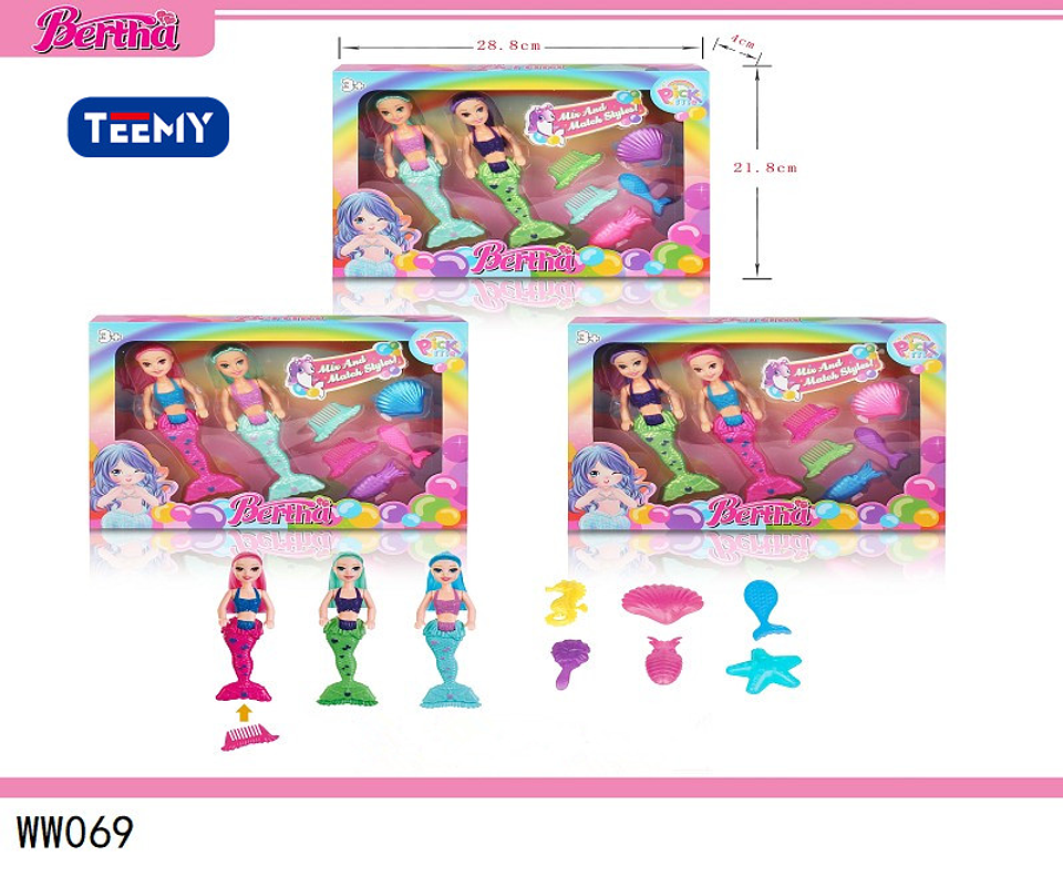 MUÑECA SIRENA CON ACCESORIOS , PRECIO PUBLICADO ES AL POR MAYOR Y DEBEN SER 3 UNIDADES DEL MISMO  (WW069) 1