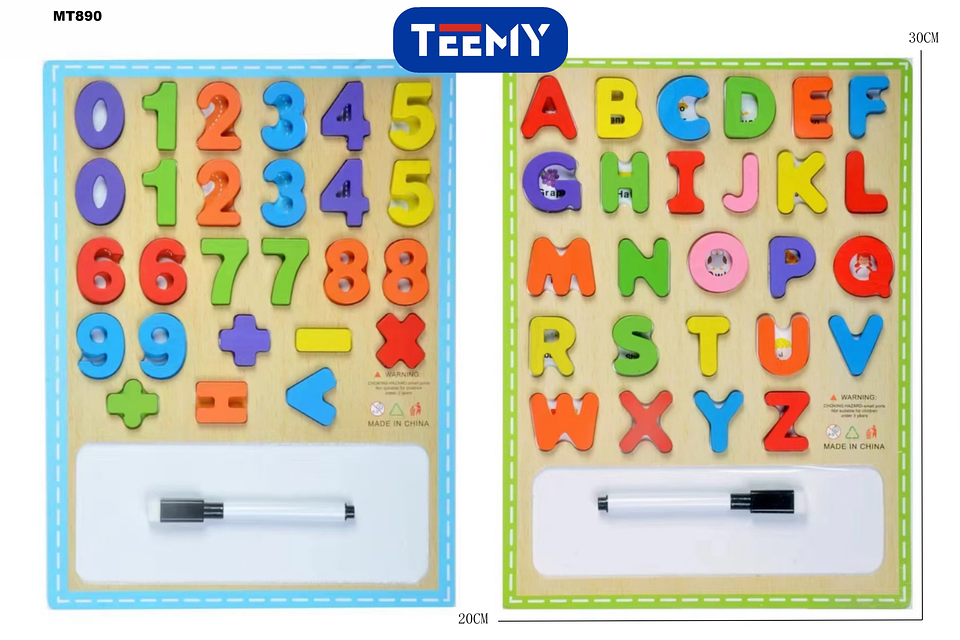 PIZARRA EDUCATIVA LETRAS O NUMEROS, PRECIO PUBLICADO ES AL POR MAYOR Y DEBEN SER 3 UNIDADES DEL MISMO  (MT890) 1