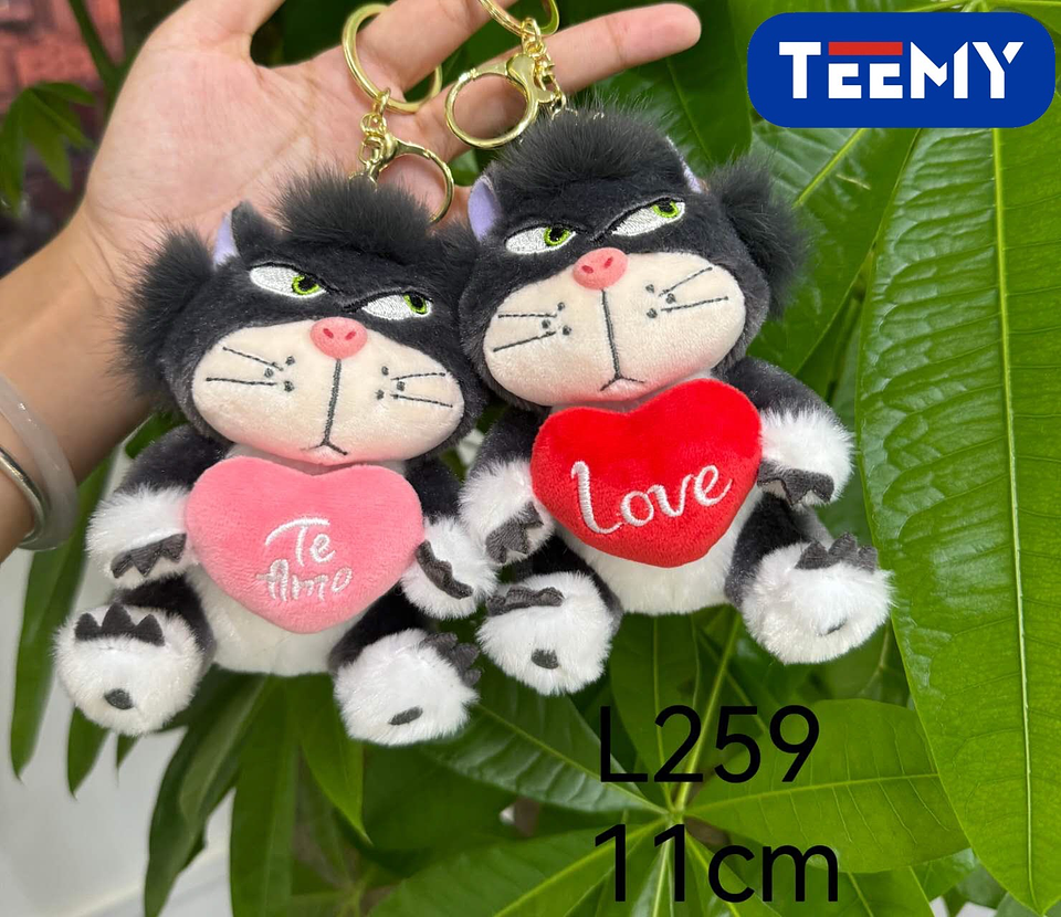LLAVERO PELUCHE GATO DIA DEL AMOR PAQUETE 11 CM 12 PCS (L259) 1