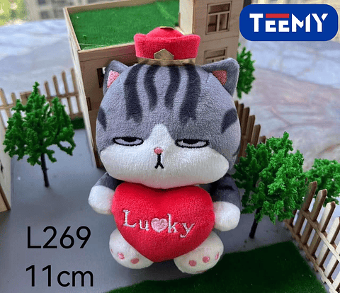 LLAVERO PELUCHE GATO DIA DEL AMOR PAQUETE 11 CM 12 PCS (L269)