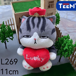 LLAVERO PELUCHE GATO DIA DEL AMOR PAQUETE 11 CM 12 PCS