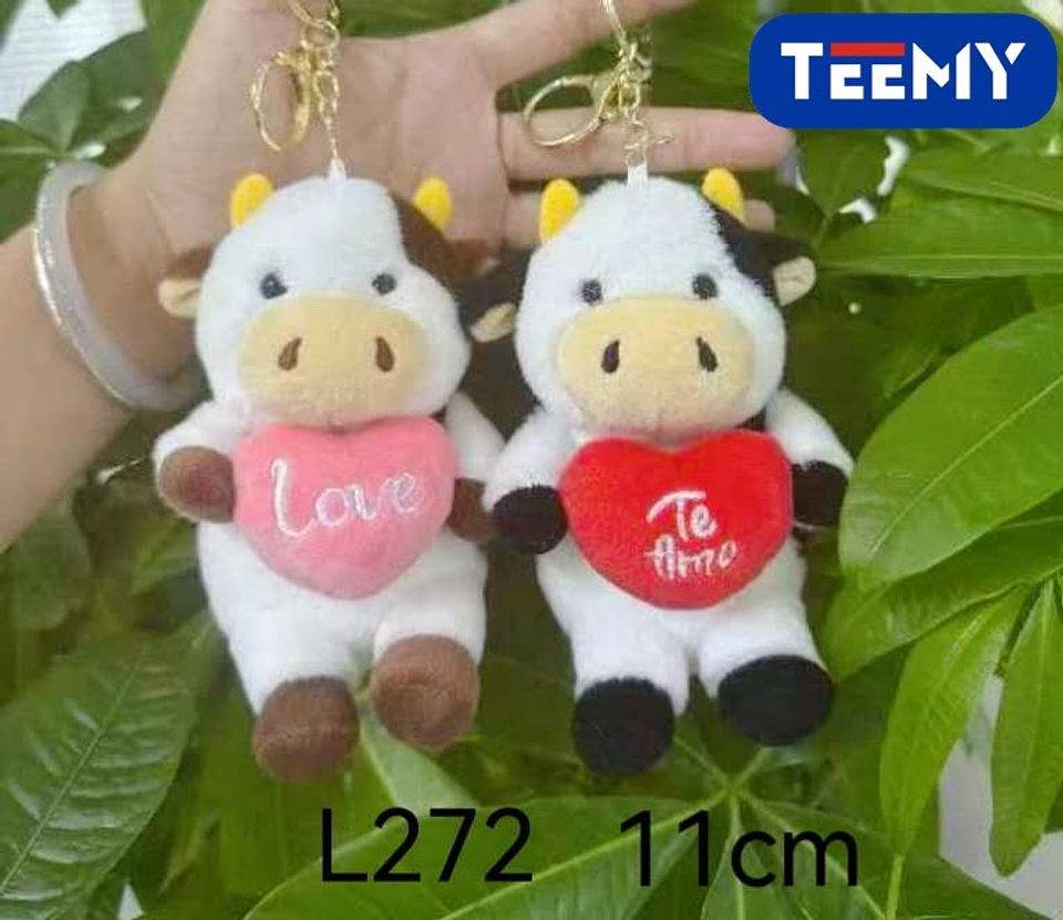 LLAVERO PELUCHE VACA PAQUETE 11 CM 12 PCS (L272) 1