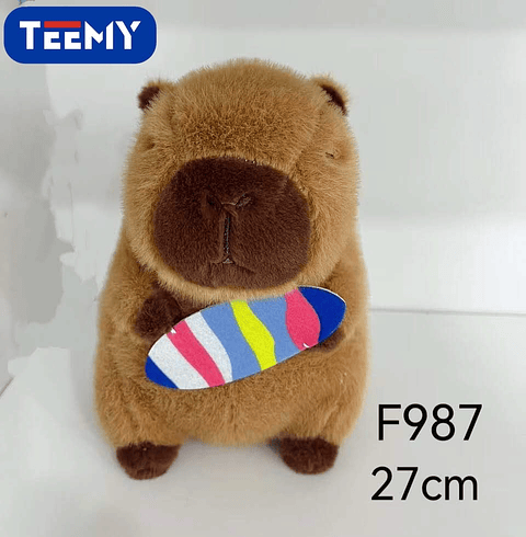 PELUCHE CAPYBARA 27 CM  , PRECIO PUBLICADO ES AL POR MAYOR Y DEBEN SER 3 UNIDADES DEL MISMO  (F987)