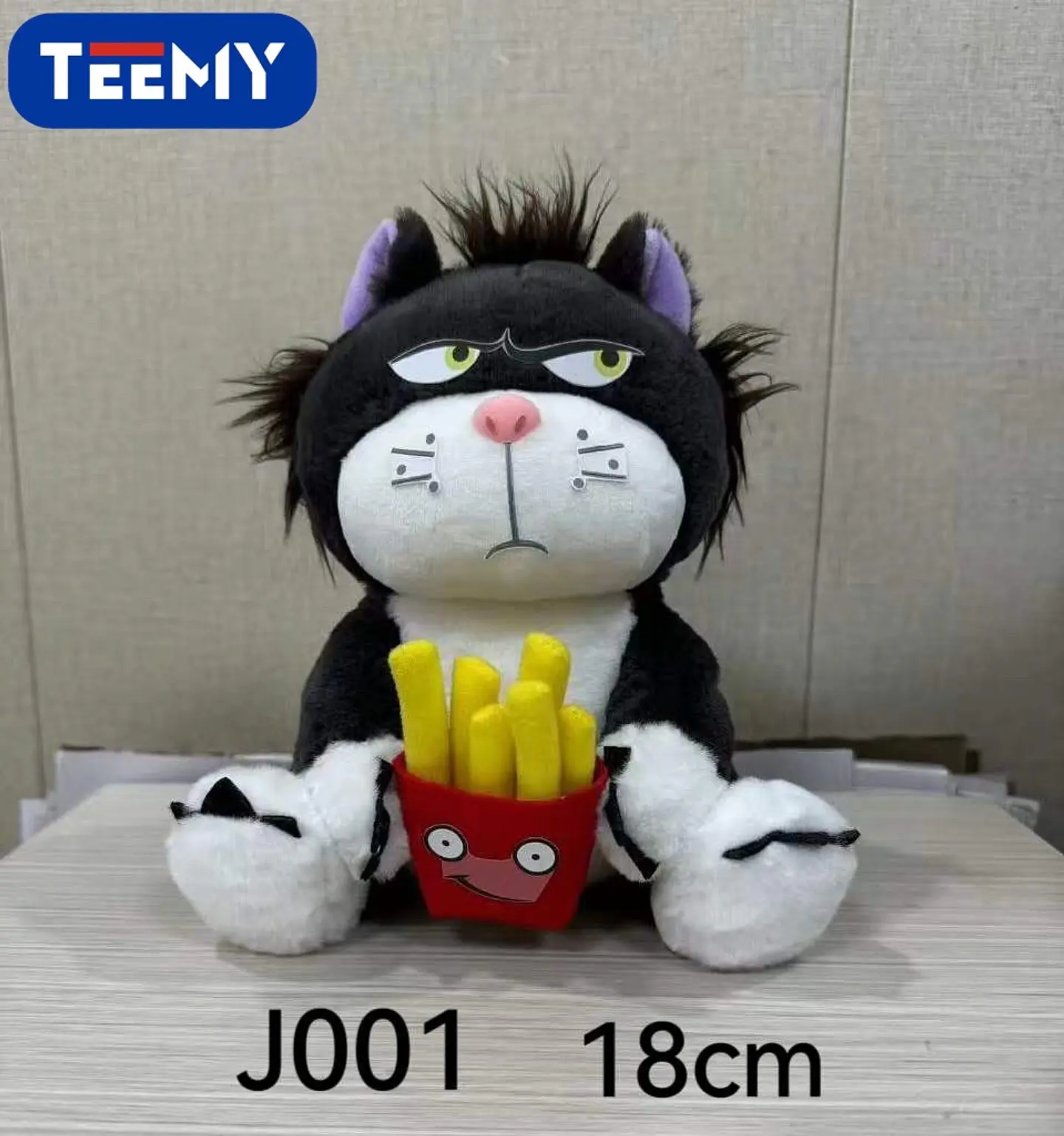 PELUCHE GATO CON PAPAS 18CM , 3 DEL MISMO POR MAYOR  (J001) 1