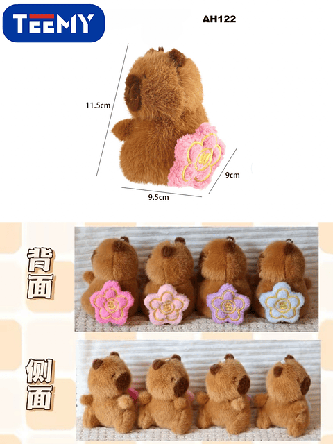 LLAVERO CAPYBARA PAQUETE 12 PIEZAS (AH122)