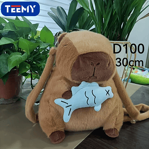 MOCHILA PELUCHE CAPYBARA 30CM , PRECIO PUBLICADO ES AL POR MAYOR Y DEBEN SER 3 UNIDADES DEL MISMO 