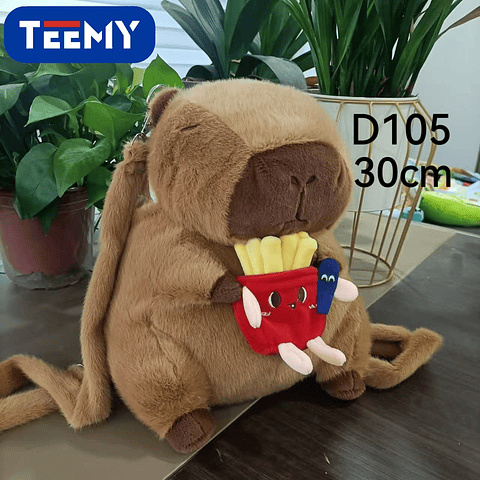 MOCHILA PELUCHE CAPYBARA 30CM , PRECIO PUBLICADO ES AL POR MAYOR Y DEBEN SER 3 UNIDADES DEL MISMO  (D105)