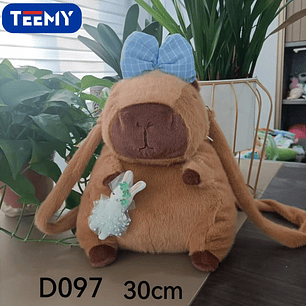 MOCHILA PELUCHE CAPYBARA 30CM , PRECIO PUBLICADO ES AL POR MAYOR Y DEBEN SER 3 UNIDADES DEL MISMO 