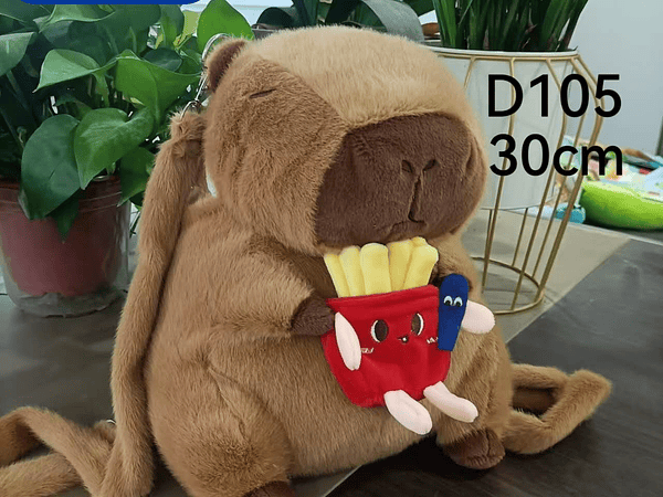 MOCHILA DE PELUCHE CAPYBARAS, POCO STOCK