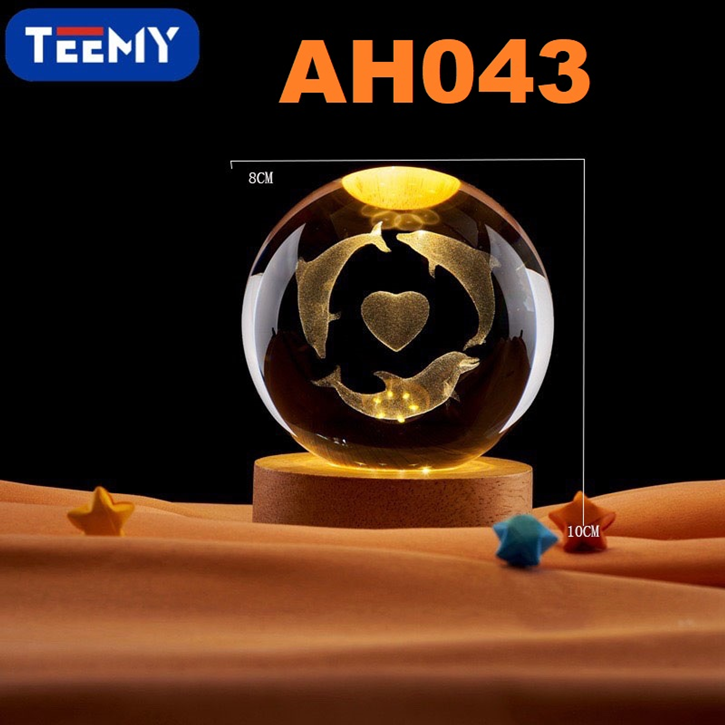 ESFERA LUMINOSA USB DELFIN, PRECIO PUBLICADO ES AL POR MAYOR Y DEBEN SER 3 UNIDADES DEL MISMO  (AH043) 1