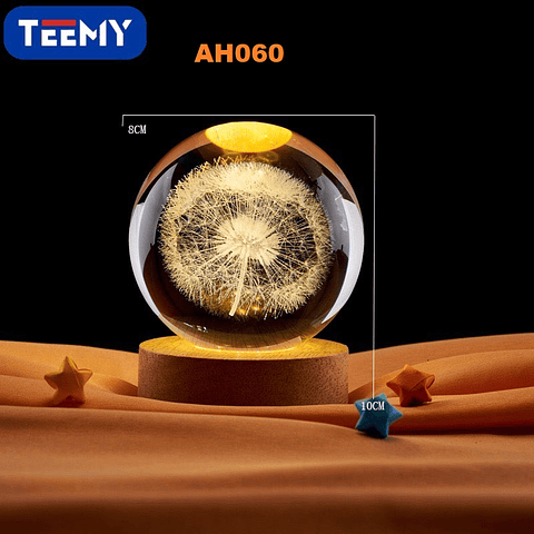 ESFERA LUMINOSA USB FLOR, 3 DEL MISMO POR MAYOR  (AH060)