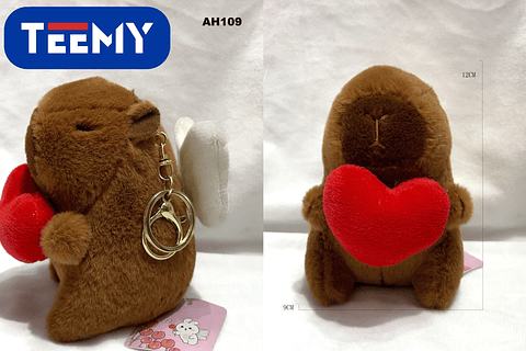 LLAVERO CAPYBARA AMOR PAQUETE 12 PIEZAS (AH109)