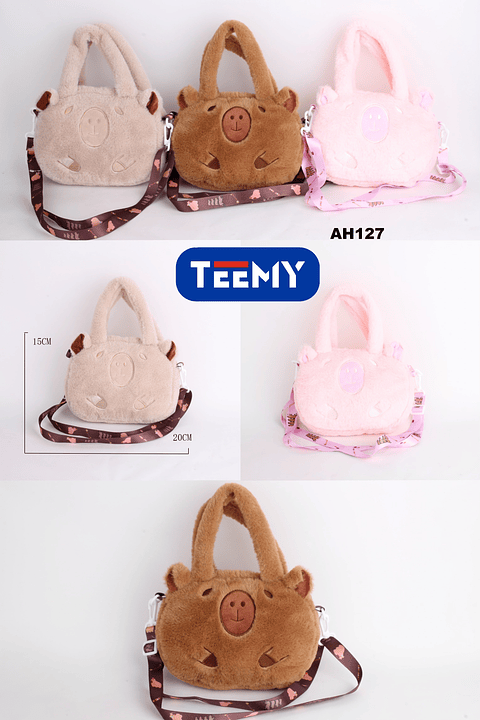 CARTERA CAPYBARA 20X15 CM,  PRECIO PUBLICADO ES AL POR MAYOR Y DEBEN SER 3 UNIDADES DEL MISMO  (AH127)