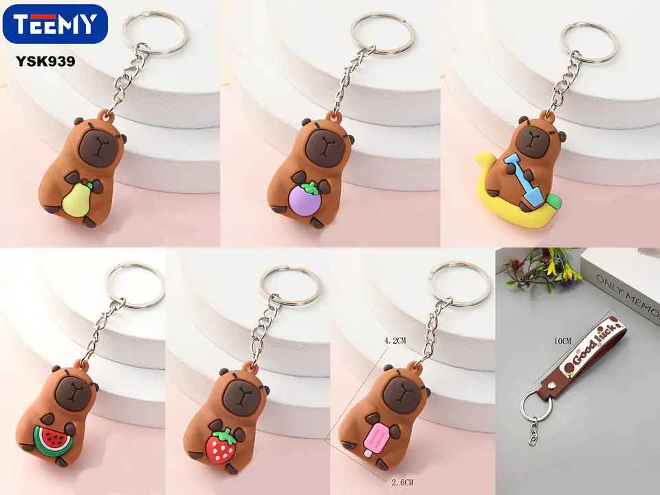 LLAVERO CAPYBARA PAQUETE 12 PIEZAS (YSK939) 1