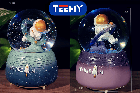 ESFERA DE NIEVE ASTRONAUTA,  3 DEL MISMO POR MAYOR  (WH299)