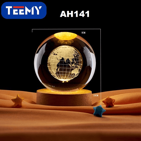 ESFERA LUMINOSA USB PLANETA TIERRA, 3 DEL MISMO POR MAYOR  (AH141)