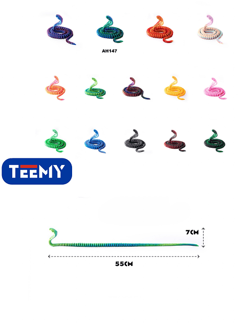 FIGURA 3D SENSORIALES SERPIENTE COBRA, 3 DEL MISMO POR MAYOR  (AH147)