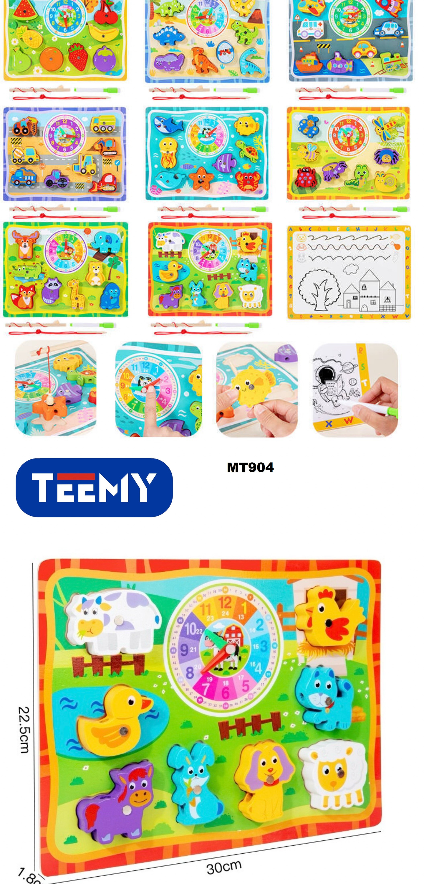 RELOJ DIDACTICO CON FIGURAS, PRECIO PUBLICADO ES AL POR MAYOR Y DEBEN SER 3 UNIDADES DEL MISMO  (MT904) 1