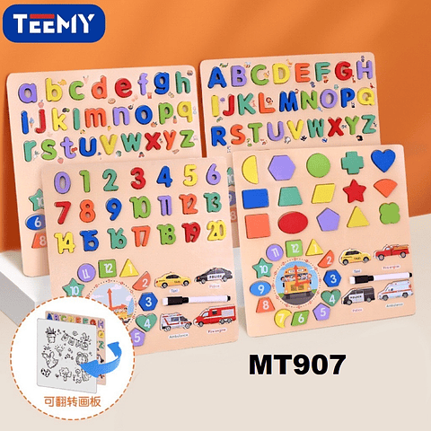 JUEGO DIDACTICO LETRAS, FIGURAS GEOMETRICAS Y NUMEROS, 3 DEL MISMO POR MAYOR  (MT907)