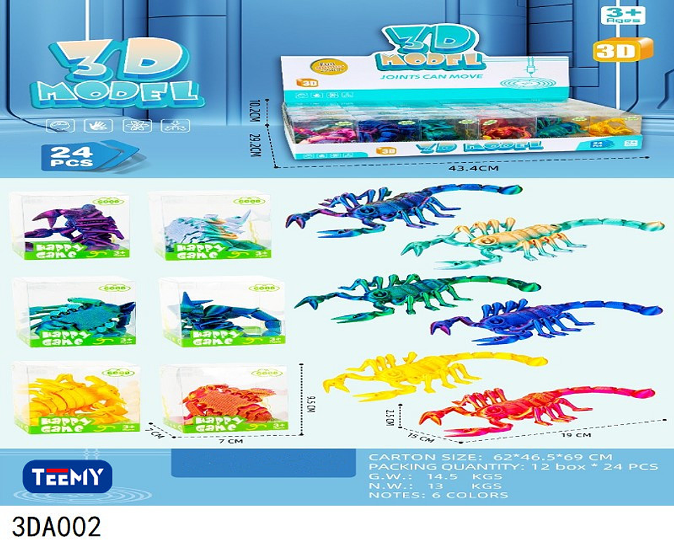 FIGURA 3D SENSORIALES ESCORPION PAQUETE 24 PIEZAS (3DA002) 1