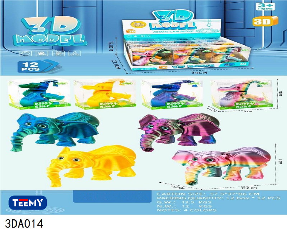 FIGURA 3D SENSORIAL ELEFANTE PAQUETE 12 PIEZAS (3DA014) 1
