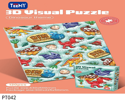 PUZZLE  INFANTIL 3D 120 PIEZAS, 3 DEL MISMO POR MAYOR  (PT042)