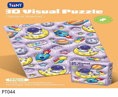 PUZZLE  INFANTIL 3D 120 PIEZAS, 3 DEL MISMO POR MAYOR  (PT044)