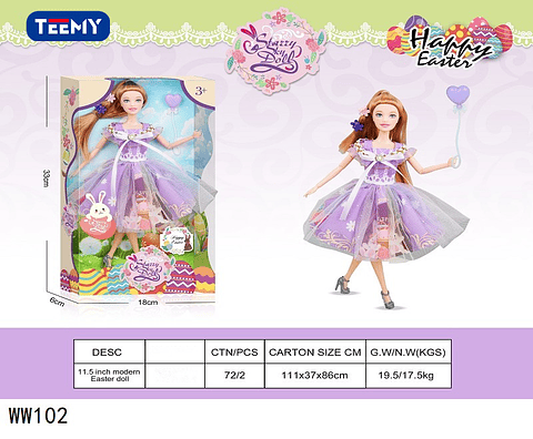 MUÑECA PARA NIÑAS , PRECIO PUBLICADO ES AL POR MAYOR Y DEBEN SER 3 UNIDADES DEL MISMO  (WW102)