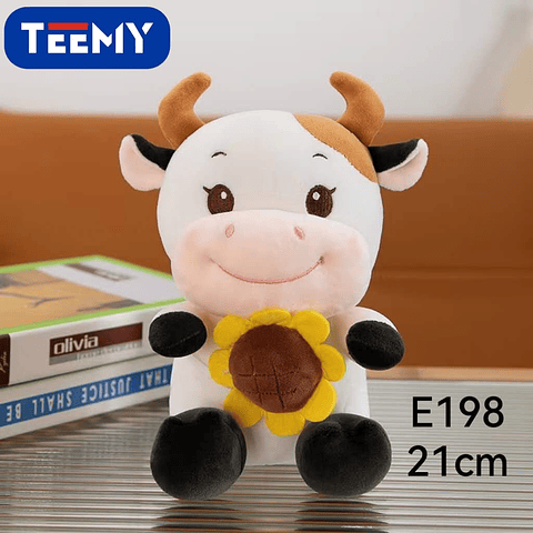 PELUCHE VACA 21 CM, PRECIO PUBLICADO ES AL POR MAYOR Y DEBEN SER 3 UNIDADES DEL MISMO  (E198)