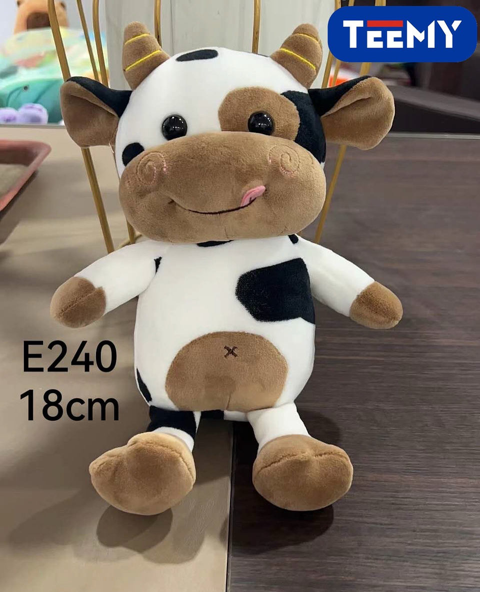 PELUCHE VACA 18 CM, PRECIO PUBLICADO ES AL POR MAYOR Y DEBEN SER 3 UNIDADES DEL MISMO  (E240) 1