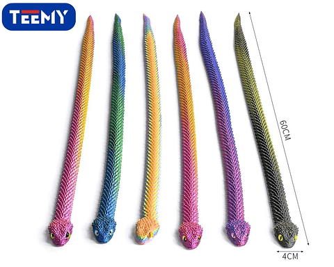 FIGURA 3D SENSORIALES SERPIENTE, 3 DEL MISMO POR MAYOR  (3D015)