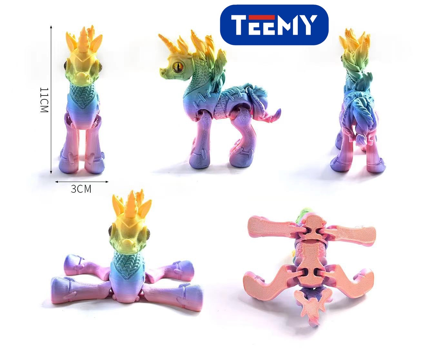 FIGURA 3D SENSORIALES UNICORNIO, PRECIO PUBLICADO ES AL POR MAYOR Y DEBEN SER 3 UNIDADES DEL MISMO  (3D031) 1