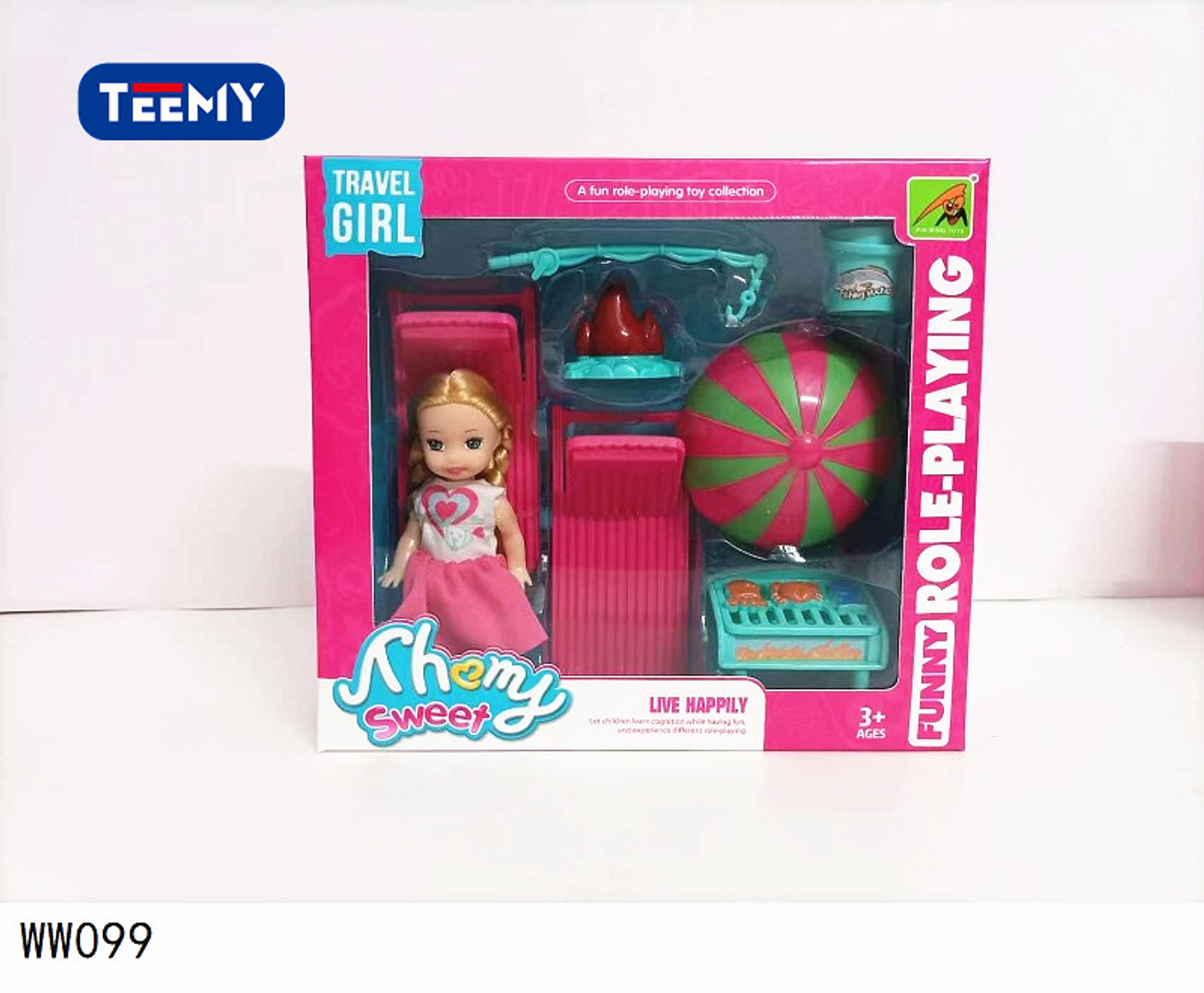 MUÑECA CON ACCESORIOS DE PLAYA, PRECIO PUBLICADO ES AL POR MAYOR Y DEBEN SER 3 UNIDADES DEL MISMO  (WW099) 1