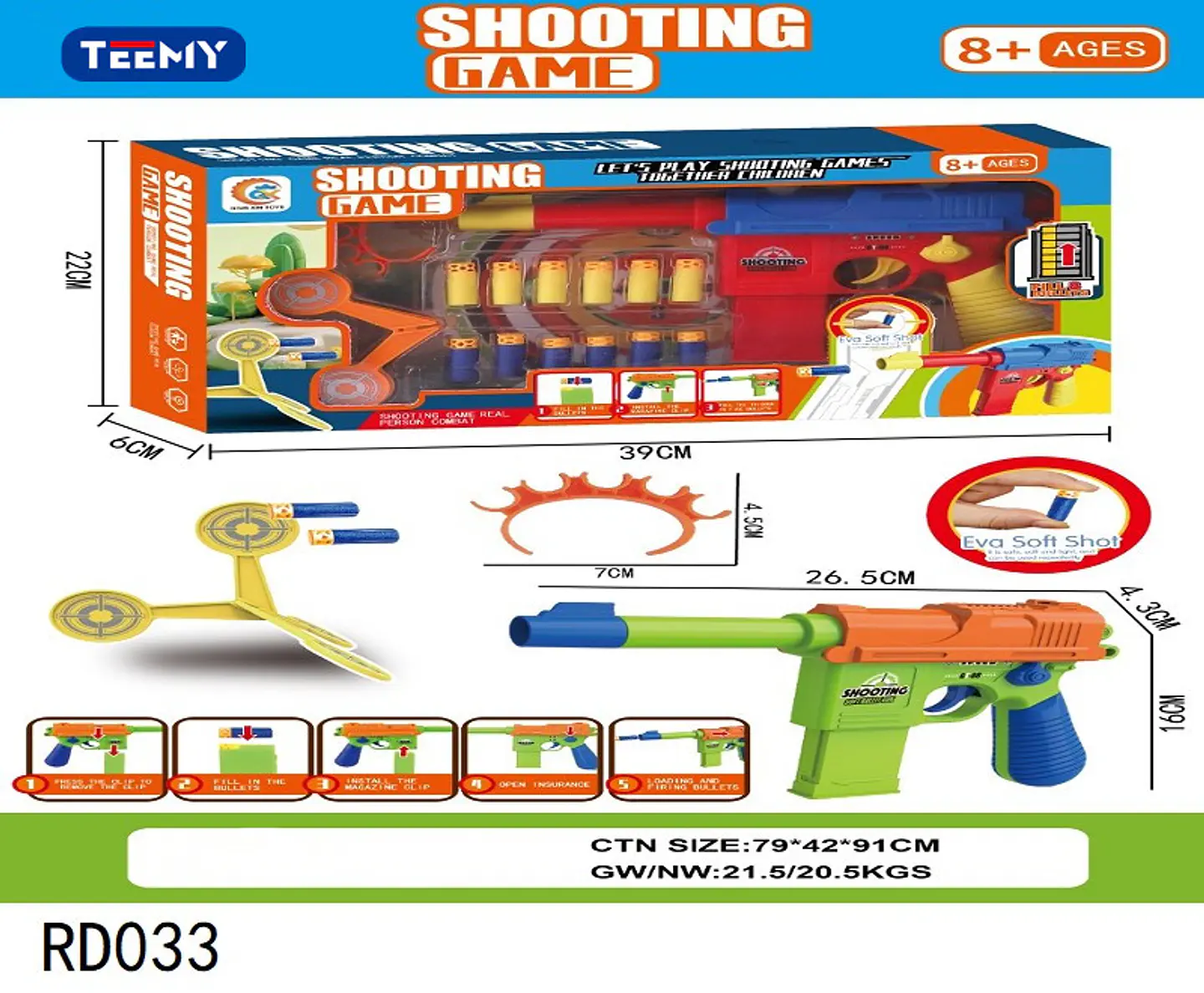 PISTOLA BALA BLANDA CON ACCESORIOS, 3 DEL MISMO POR MAYOR  (RD033) 1