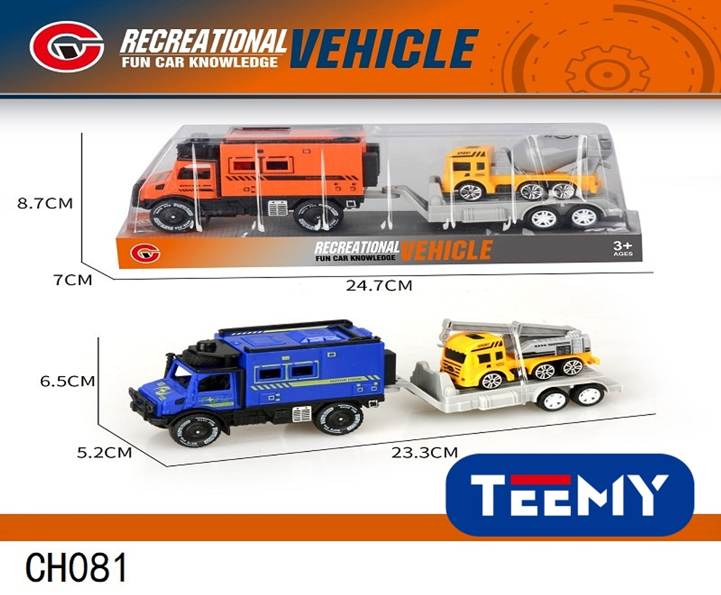 CARRO CON REMOLQUE, PRECIO PUBLICADO ES AL POR MAYOR Y DEBEN SER 3 UNIDADES DEL MISMO  (CH081) 1