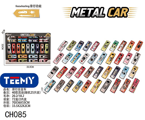 SET DE CARROS 25 PIEZAS, PRECIO PUBLICADO ES AL POR MAYOR Y DEBEN SER 3 UNIDADES DEL MISMO  (CH085)