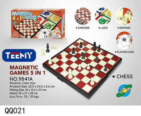 JUEGO DE MESA MAGNETICO 5 EN 1 , PRECIO PUBLICADO ES AL POR MAYOR Y DEBEN SER 3 UNIDADES DEL MISMO 