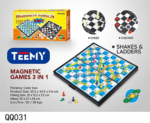 JUEGO DE MESA MAGNETICO 3 EN 1 , PRECIO PUBLICADO ES AL POR MAYOR Y DEBEN SER 3 UNIDADES DEL MISMO 