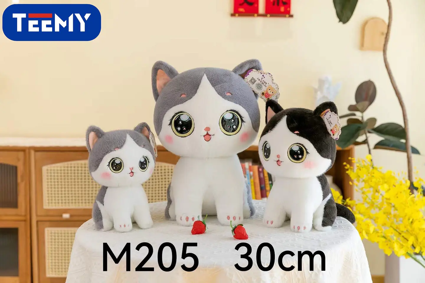 PELUCHE GATO 30 CM , 3 DEL MISMO POR MAYOR  (M205) 1